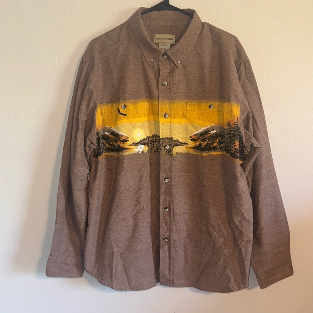 Vintage Western Aztec Scandia Woods Shirt Men's large Flannel rodeo retro